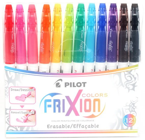 Ens. 12 marqueurs Frixion effaçables
