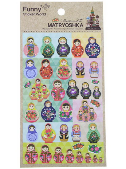 Gommettes Matriochka dorée