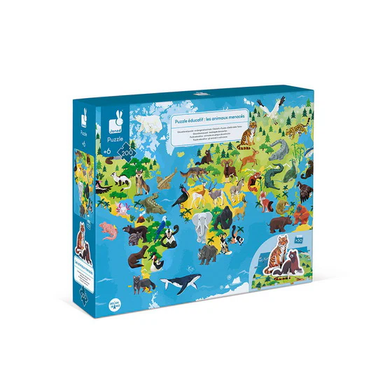 Puzzle éducatif Les animaux en danger 200 mcx
