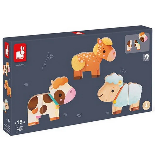 Funny Magnets aimants en bois Ferme