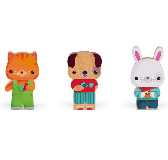 Funny Magnets aimants en bois Animaux de compagnie
