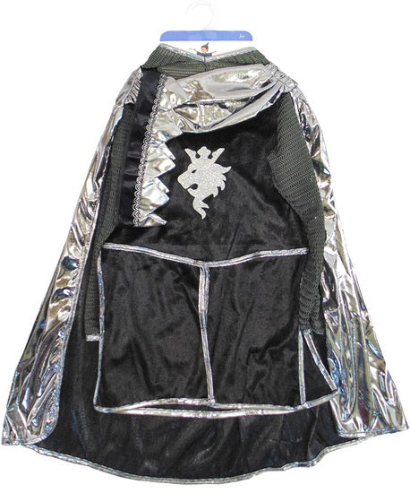 Chevalier en argent avec tunique cape et couronne 5-6 ans