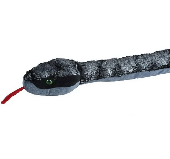 Serpent 137cm tête métallique argent