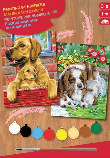 Peinture à numéros junior ensemble de 2, Chiens