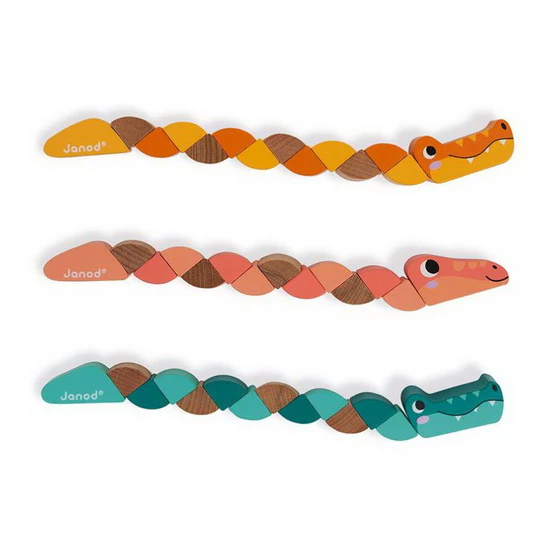 Serpent / crocodile articulé en bois 2AS