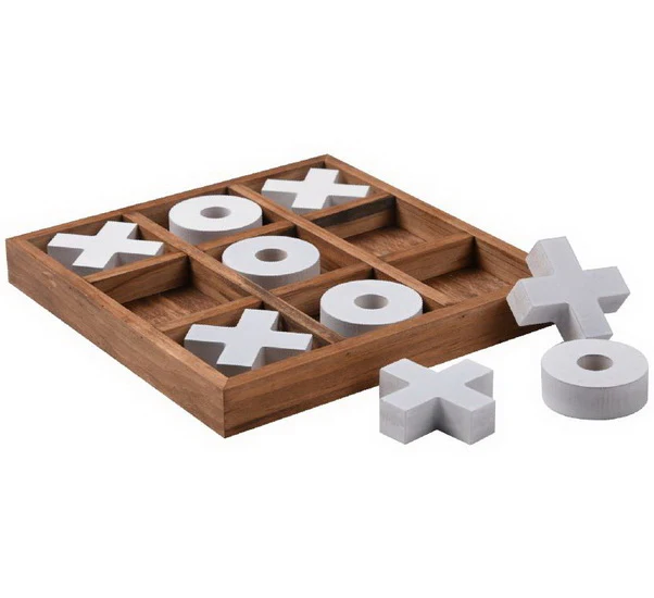 Jeu de tic tac toe en bois