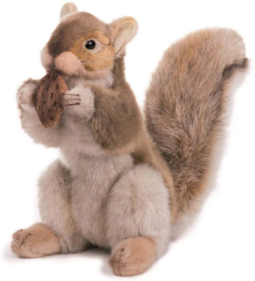 Peluche Écureuil roux avec noix 22cm
