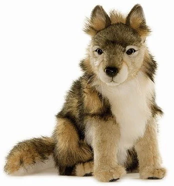 Peluche Louveteau assis 38cm