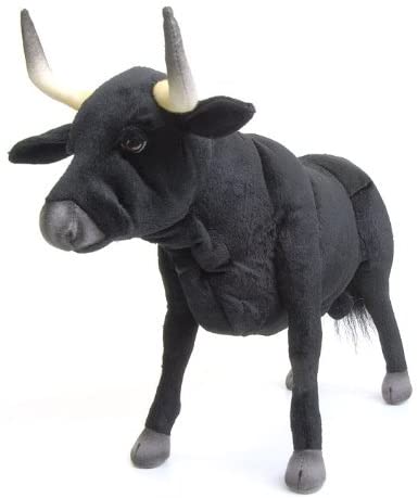 Peluche Taureau noir 43cm