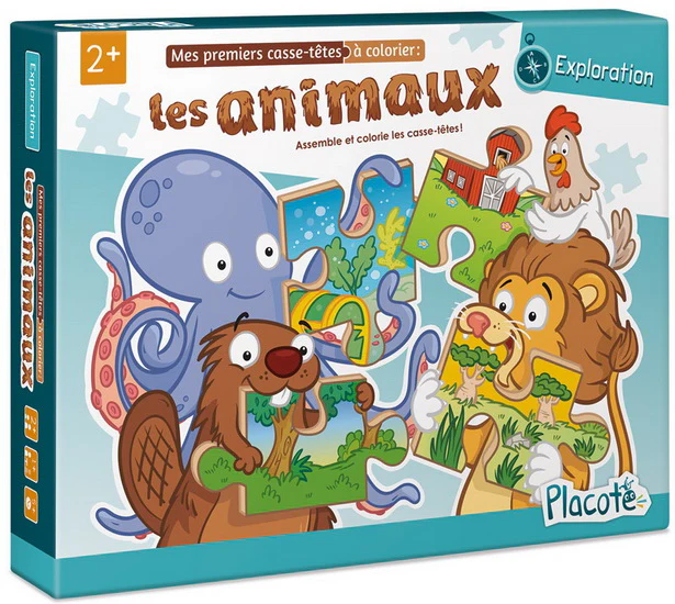 Mes premiers casse-têtes à colorier : les animaux