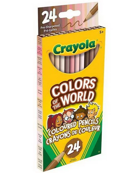 Ens. 24 crayons de couleur - Couleurs de la peau
