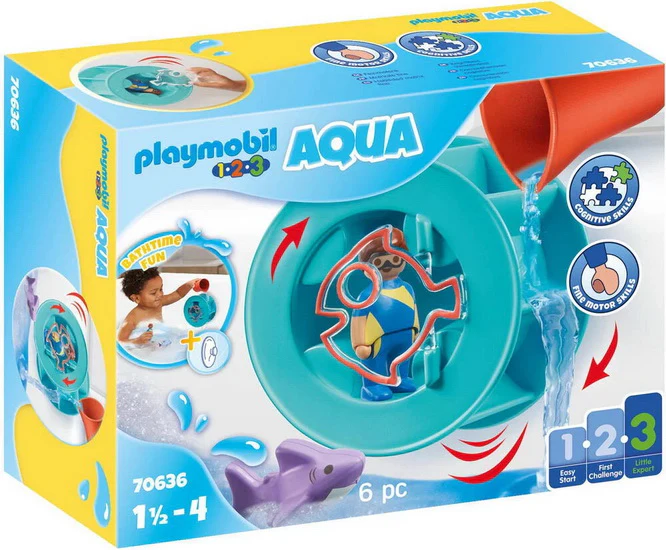 Roue à tourbillons d'eau avec bébé requin