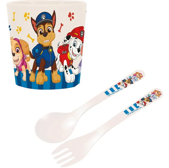 Ensemble verre et ustensiles Pat Patrouille