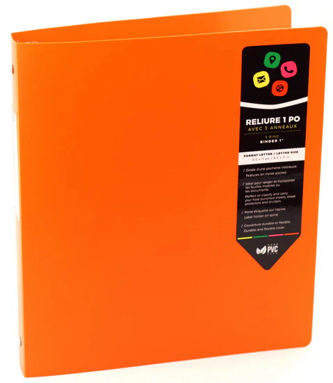 Reliure givrée 1'' orange