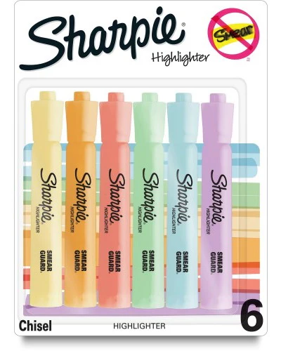 Ens. 6 surligneurs Sharpie Pastel
