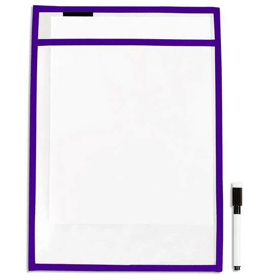 Acétate avec pochette et crayon effaçable