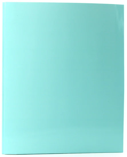 Duo-tang carton laminé avec pochettes pastel bleu