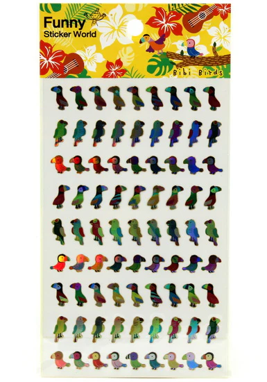 Gommettes perroquets et toucans