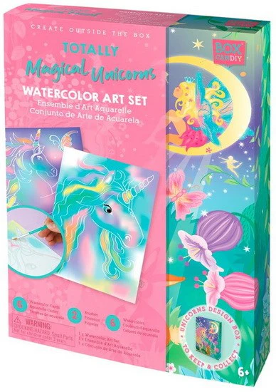 Ensemble d'art aquarelle licorne