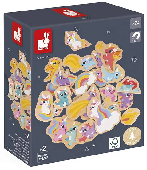 Aimants licornes et dragons 24 mcx