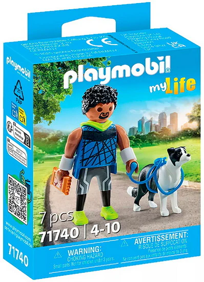 Homme sportif avec Border Collie et accessoires