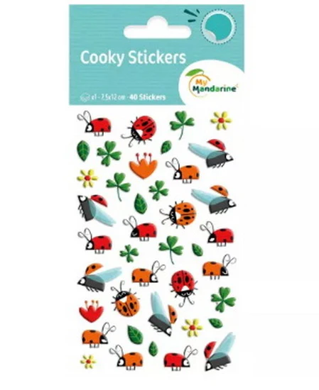 Autocollants Cooky : Trèfles et Coccinelles