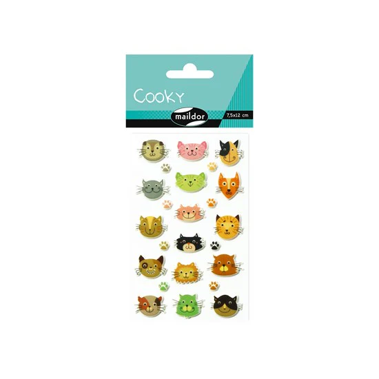 Autocollants Cooky : Têtes de Chats