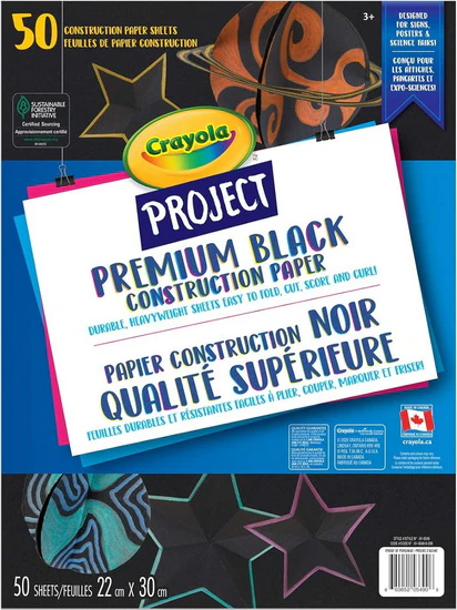 BLOC PAPIER DE CONSTRUCTION DE QUALITÉ SUPÉRIEURE - NOIR