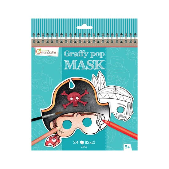 GRAFFY POP CAHIER DE MASQUES À COLORIER – GARÇONS