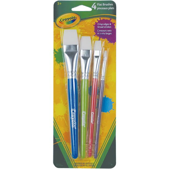 ENS. 4 PINCEAUX PLATS EN TAKLON BLANC