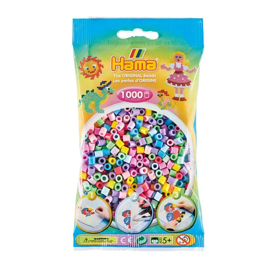 PQT. 1000 PERLES HAMA MIDI - COULEURS PASTEL