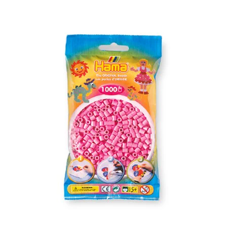 PQT. 1000 PERLES HAMA MIDI - ROSE PASTEL