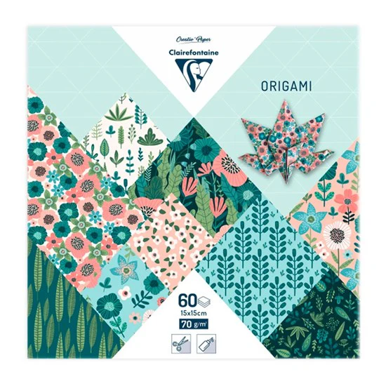 PAQUET FEUILLES ORIGAMI - HERBIER, 15 X 15 CM