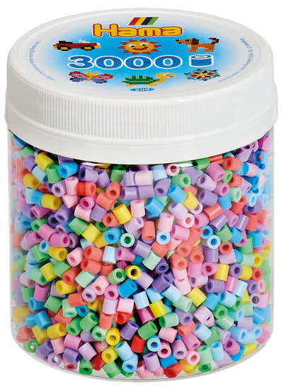 Pot 3000 perles Hama midi - couleurs pastelles