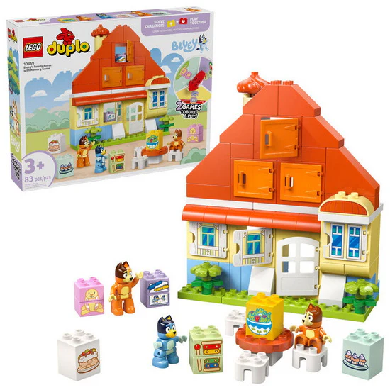 La maison de famille de Bluey et le jeu de mémoire