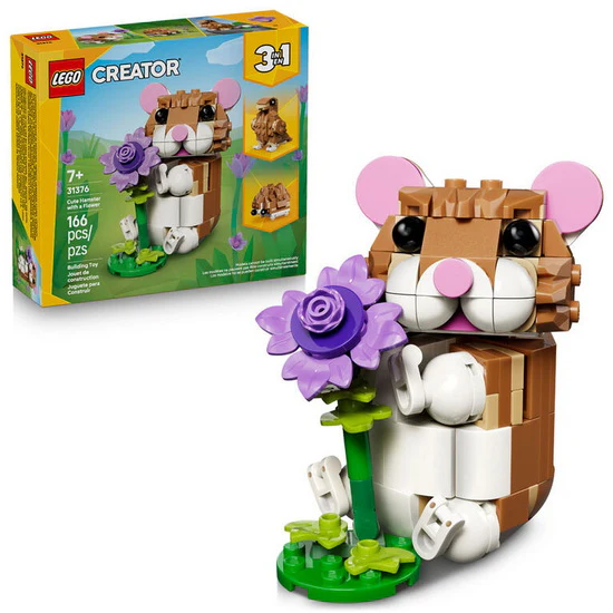 L’adorable hamster et la fleur
