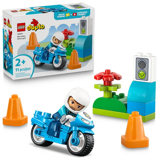 La moto de police bleue
