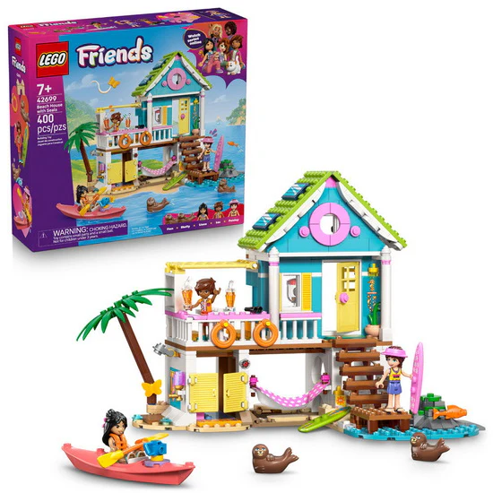 La maison sur la plage et les phoques