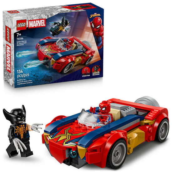 Spider-Man et sa voiture contre Wolverine vénomisé