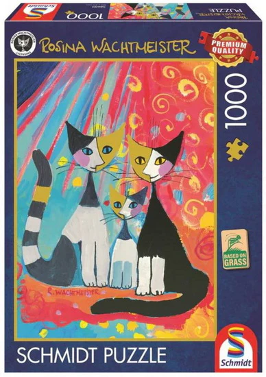 Rosina Wachtmeister : Famille de chats heureuse 1000 mcx