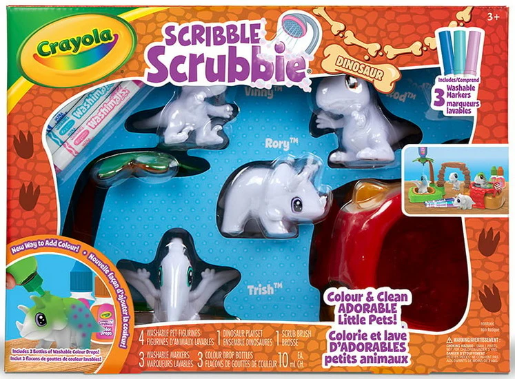 Ensemble de baignoire et de dinosaures à colorier Scribble Scrubbie
