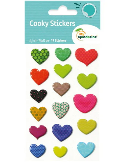 Autocollants Cooky : Cœurs à motifs